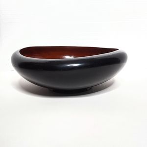 Wood Carved Bowl Cupped Edge